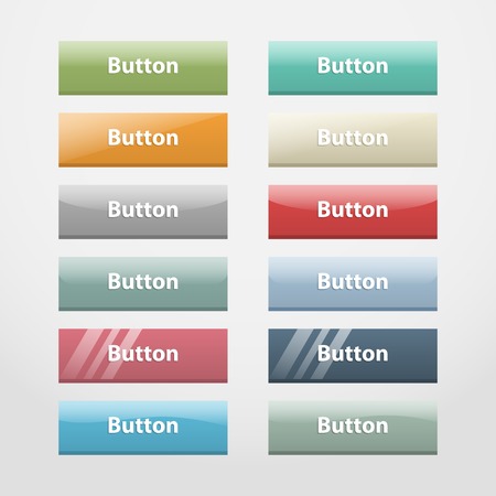 Vector colorful realistic web buttons,over white. Part Iのイラスト素材