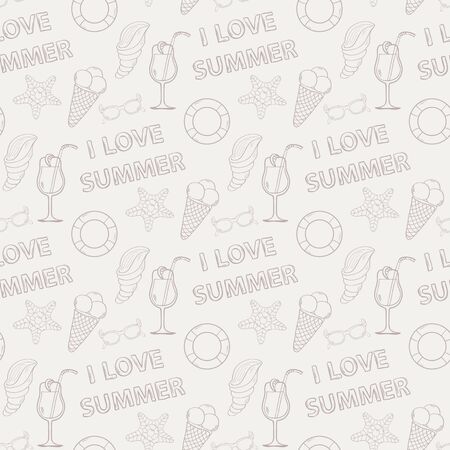 Vector seamless summer pattern for web on a white backgroundのイラスト素材