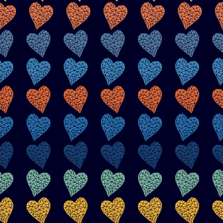 Seamless pattern with abstract multicolored hearts for web page site.Happy Valentines Day.Holiday...