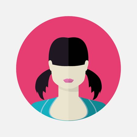 Vector female avatar icon in flat style eastern nationality.Vector woman eastern nationality.Women user avatar .Female vector iconのイラスト素材