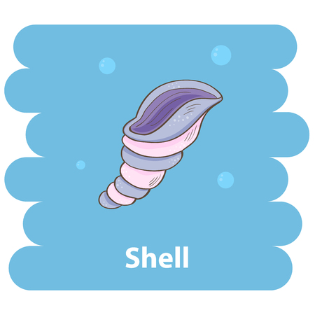 Seashell vector.Cartoon Seashell vector illustration.Cartoon animal Seashell isolated on background.Sea Seashell,sea animal.Vector Seashell marine animal.Seashell vector illustration.Marine shallのイラスト素材