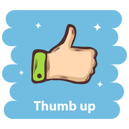 Thumb up icon.Vector thumb up icon isolated.Up finger.Vector Thumb up isolated.Vector Thumb up hand.Cartoon thumb up vector iconのイラスト素材