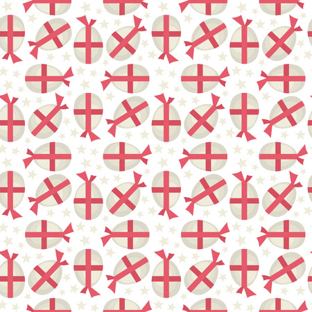 Egg with red bow seamless patternのイラスト素材