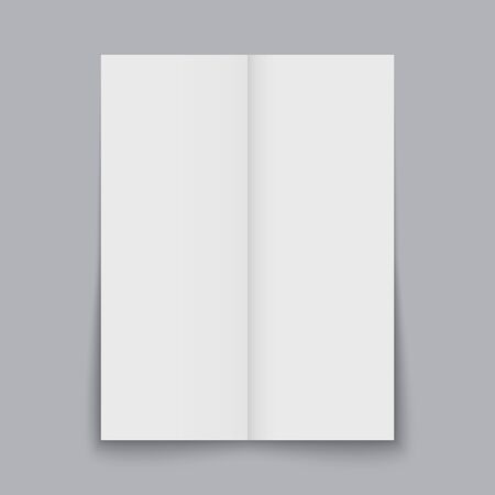 Folded sheet of paper isolated on a dark background with shadow.Realistic templateのイラスト素材