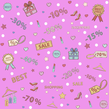 Sale and shopping hand drawのイラスト素材