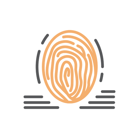 Fingerprint icon line vector isolatedのイラスト素材
