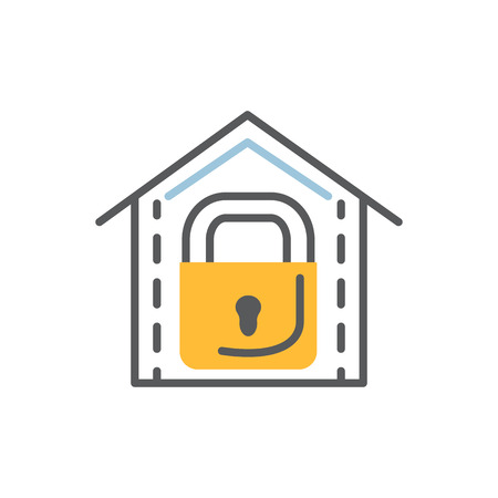 Lock icon flat and line modern vectorのイラスト素材