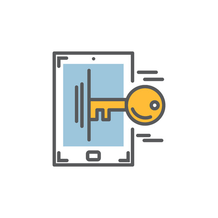 Phone and security key icon.Vectorのイラスト素材