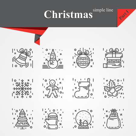 Modern of thin line icons set for holidayのイラスト素材