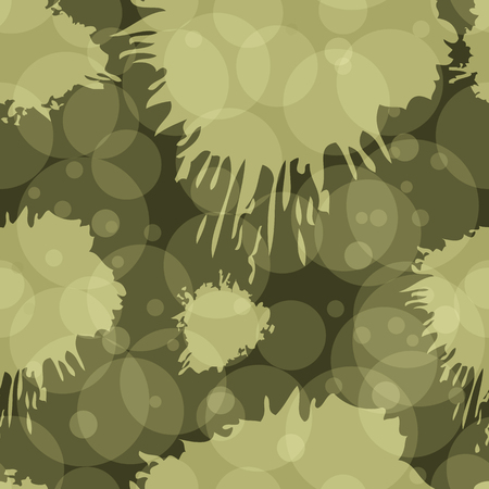 Vector seamless pattern in green military colors blots inkのイラスト素材