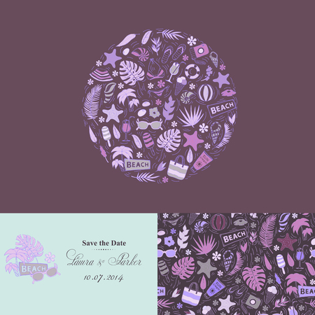 Summer wedding concept invitation templateのイラスト素材