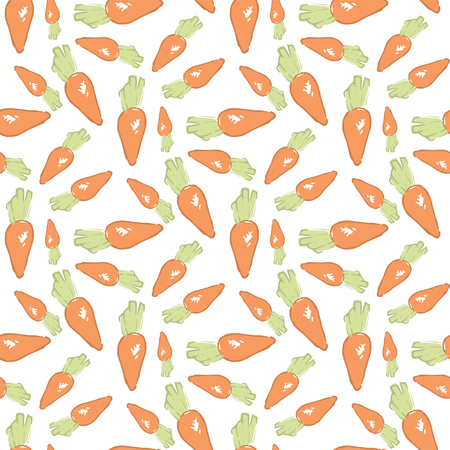 Vector seamless pattern with orange carrotのイラスト素材