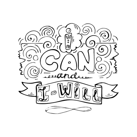 I can and I will- inspiring,motivation quoteのイラスト素材