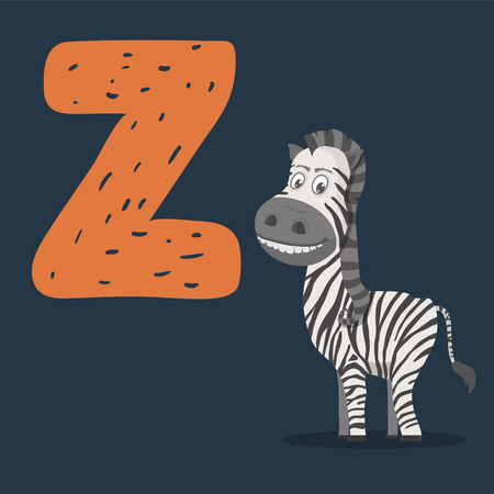 Zebra vector character with letter Zのイラスト素材