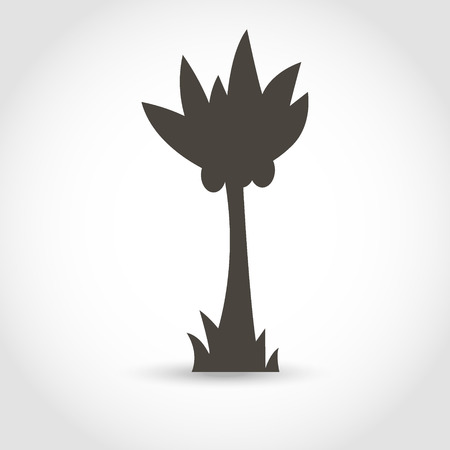 Vector palm tree black silhouette isolated on a white backgroundのイラスト素材