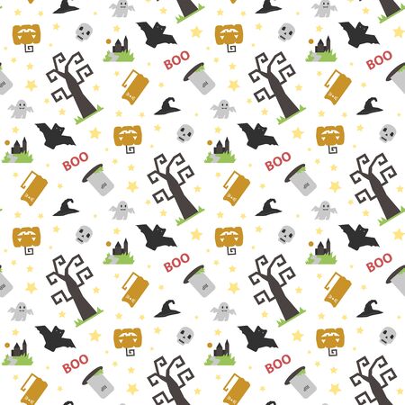 Halloween seamless  vector patternのイラスト素材