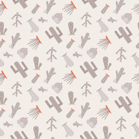 Cactus vector seamless patternのイラスト素材