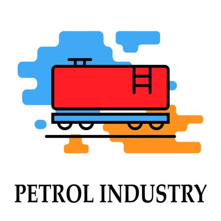 Petrol industry transportation icon symbol Oil and petrol imodern bright color.Fuel,diesel,petrol,gas.Liquid for power .Fuel truckのイラスト素材