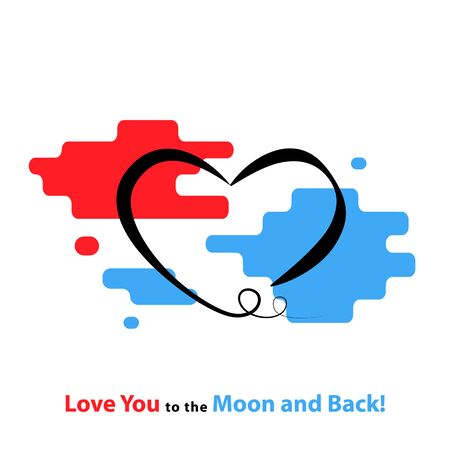 Love you to the moon and backのイラスト素材