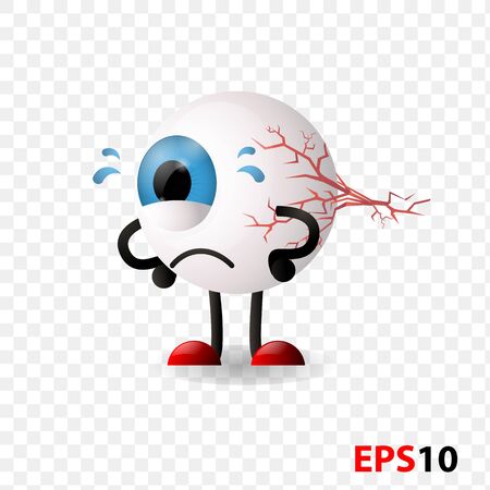 Eye. Eyeball. Human internal vision organ characterのイラスト素材