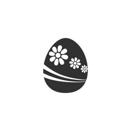 Easter egg icon with pattern vector illustration isolated on a white background .Easter element design.Traditional holliday.Farm animal chicken egg.Element of religion.のイラスト素材