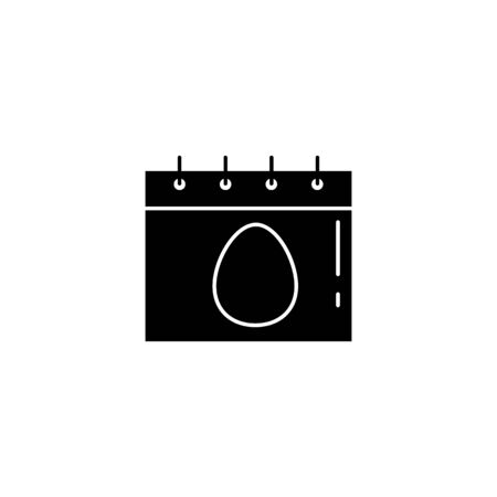 Calendar easter black icon isolated on a white background.Easter element design.Religion concept.Vector signのイラスト素材