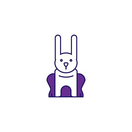 Rabbit outline easter icon isolated on a white background.Easter element design.Religion concept.Vector signのイラスト素材