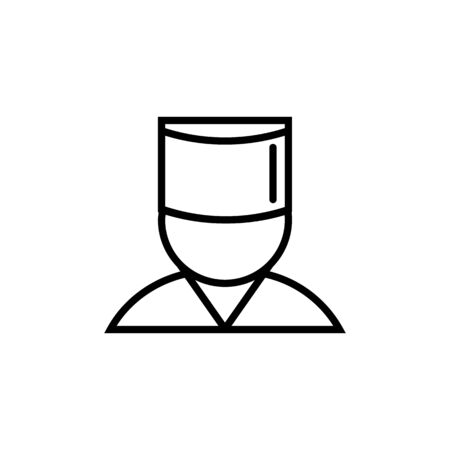 Muslim avatar thin line icon isolated on a white background.Ramadan holiday design element.Religion muslims signのイラスト素材