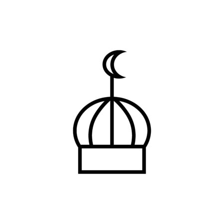 Mosque muslim prayer building thin line icon isolated on a white background.Ramadan holiday design element.Religion muslims signのイラスト素材