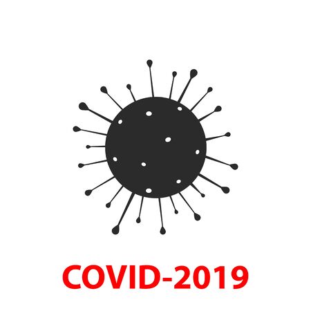 Coronavirus icon, 2019-nCov novel coronavirus concept resposible for asian flu outbreak and coronaviruses influenza as dangerous flu strain cases as a pandemic. Vector isolatedのイラスト素材