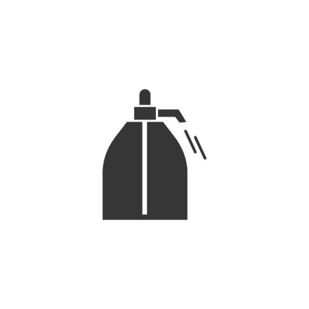 Antiseptic in a bottle with a spray and antiviral disinfectant liquid icon black in flat style isolated on a white backgroundのイラスト素材