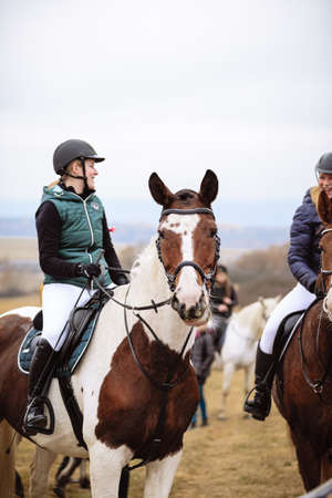St. Hubertus ride in fall - hunt of fox Czech republic