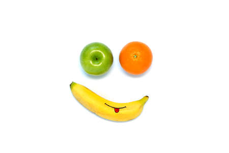 Apple, banana and orange, isolated