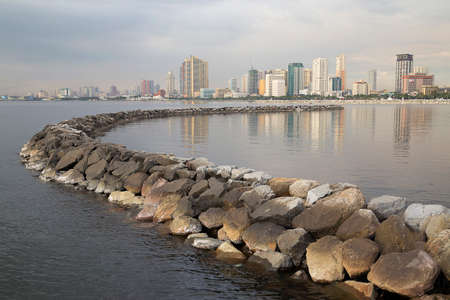 Manila Bay from the Harbour Square, Philippinesの写真素材