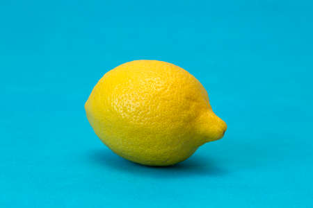 Big lemon on a blue background