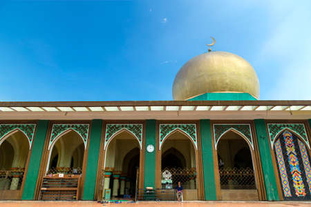 Quiapo, Philippines - July 16, 2016: Man sitting on the chair at the Golden mosqueのeditorial素材