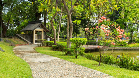 Japanese garden in Rizal Luneta park, Manila, Philippinesのeditorial素材