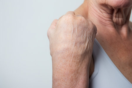 Woman with atopic eczema, close-up on arm, skin problemの素材