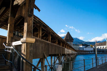 Kapellbrucke bridge, Lucern, Switzerlandのeditorial素材