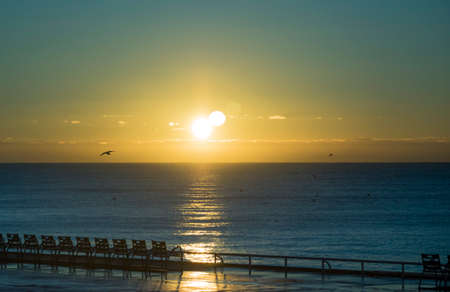 Barcelona sunset at bayの写真素材