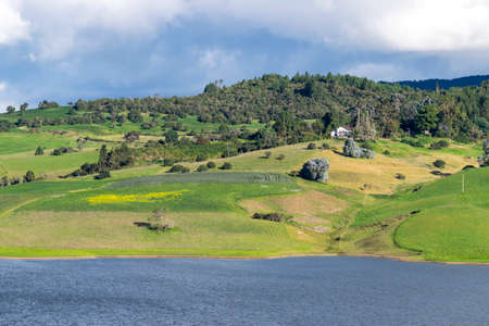 Sisga Dam; Cundinamarca, Colombiaの写真素材