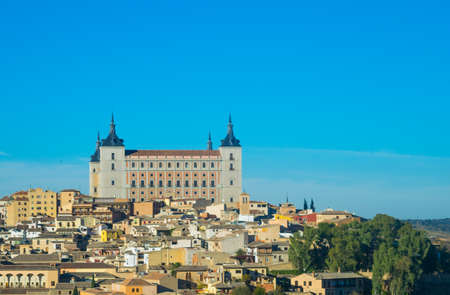 AlcÃ¡zar of Toledo stone fortification; Toledo, Spainのeditorial素材