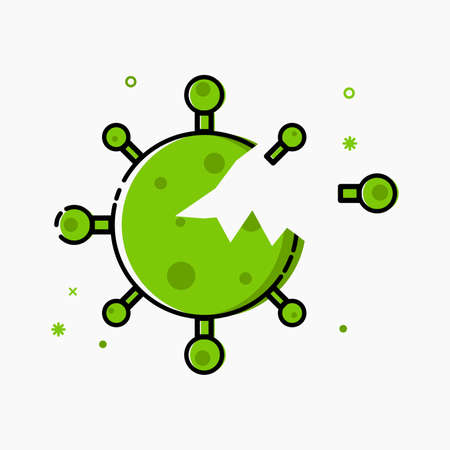 Vector illustration Coronavirus. Flat design bacteria icon, good for science sign and health symbol, etcのイラスト素材