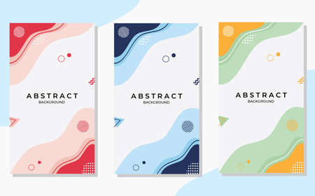Set of minimalist abstract background with modern and easy editable concept, waves shapes with...