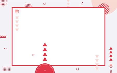 Geometric Background with Memphis Style, Trendy and futuristic design. Vector illustration of frame minimalist backdropのイラスト素材