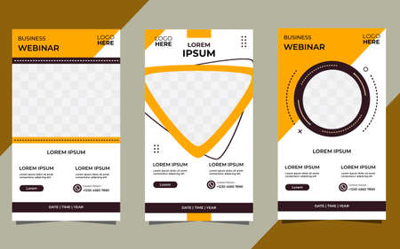Set of Minimalist Background with memphis style. Suitable for social media Stories post template, Webinar, Seminar backdrop, flyer, ads banner, etcのイラスト素材
