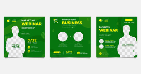 Set of Editable square banner template design for social media post and web internet adsのイラスト素材