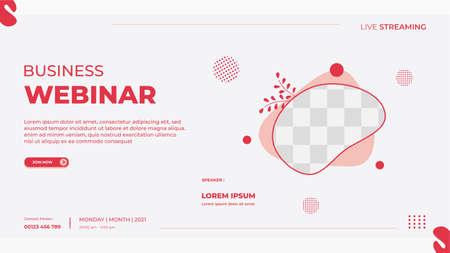 Business webinar banner template for website with fluid frame suitable for romantic theme, children concept and moreのイラスト素材