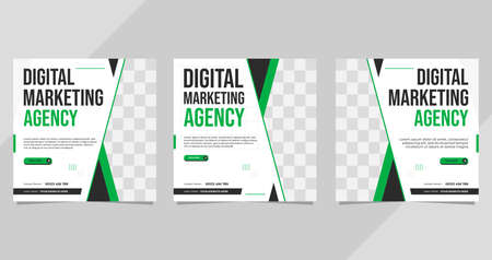 Set of digital marketing agency social media templateのイラスト素材
