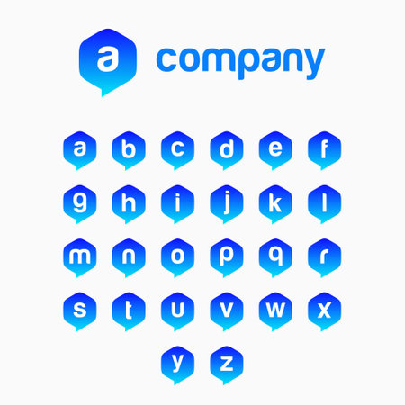 Alphabet Geometric Baloon Chat Logo Design / Icon Buttonのイラスト素材